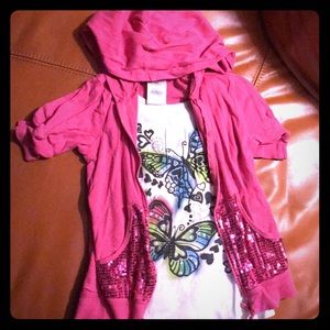 Girls T-shirt with made on jacket size 6/6X